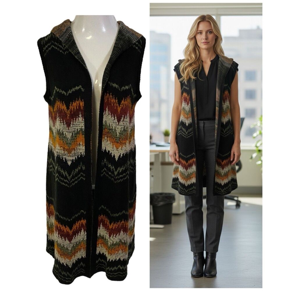 Absolutely Famous Cardigan Sweater Womens Large Longline Southwest Fall Duster